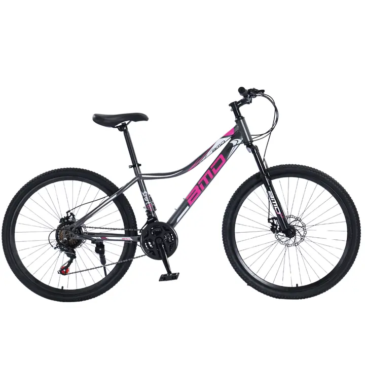 Bicicleta Mtb Rodado 26 Gris y Fuxcia - DAMA