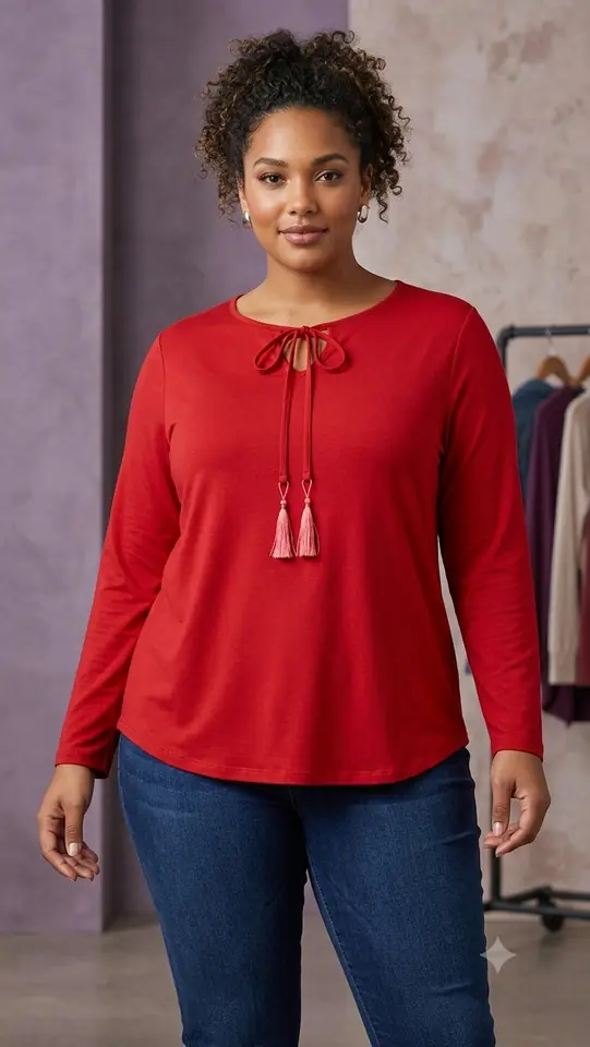 Blusa manga larga roja