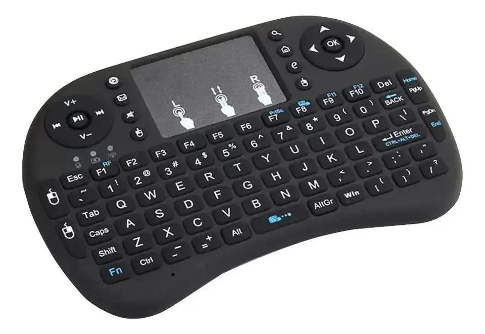 Mini Teclado Inalámbrico Touch Mouse Teclas Retroiluminadas® Negro