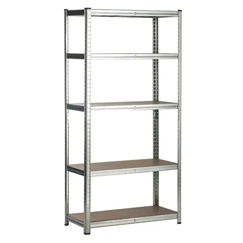 Rack Metálico DecoTeam Multifunción Galvanizado Estantería con 5 Estantes de MDF