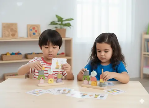 BLOQUES APILABLES DE MADERA CON CARTAS