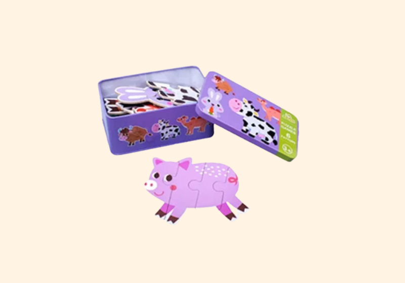 Puzzles de madera. Animales de la granja