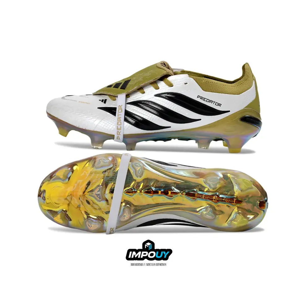 Adidas Predator Tongue 26 Elite FG Blanco y Dorado