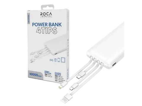 Power Bank ROCA PB10/CAB 10.000mAh Cables Incorporados
