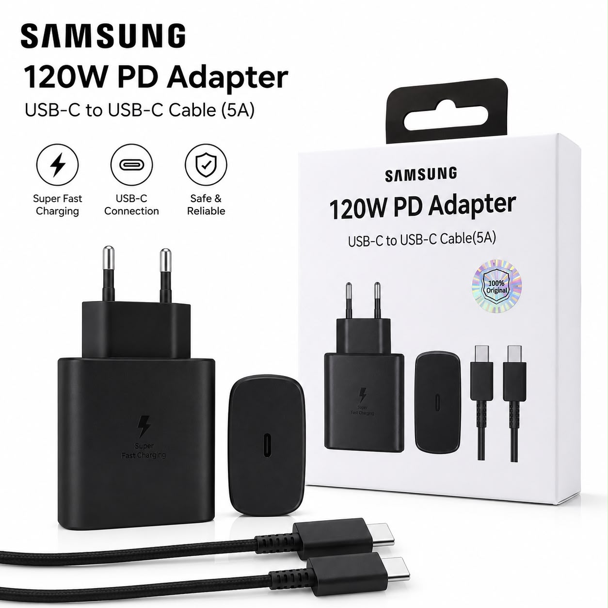 ⚡ Cargador Ultra Rápido 120W para Samsung