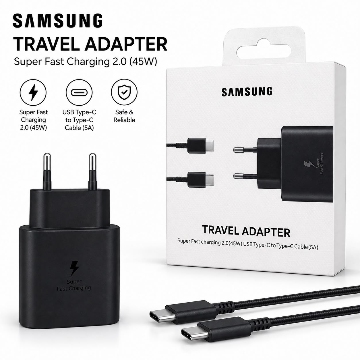 ⚡ Cargador Completo Samsung 45W (Super Fast Charging 2.0)