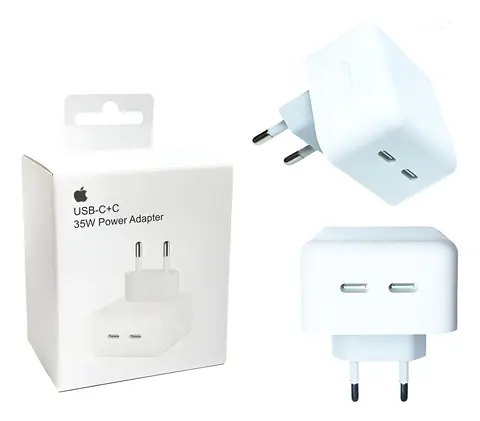 Cargador Carga Rápida Doble Usb-c Apple 35w