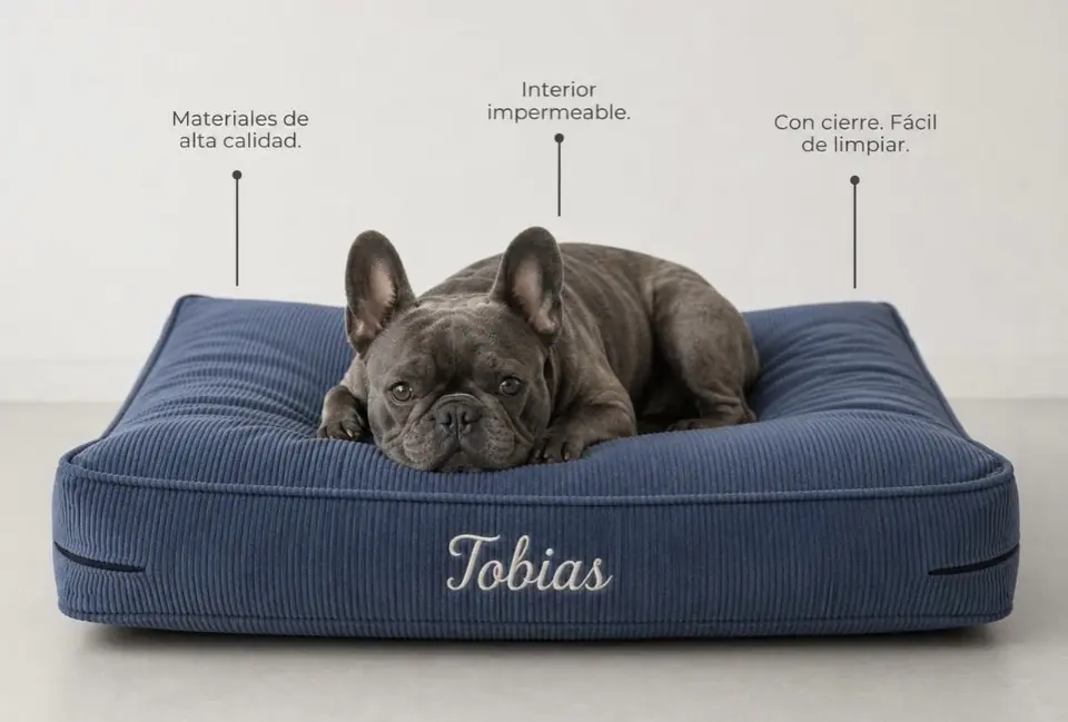 Cama Personalizada para Mascotas | Colchoneta + Funda Intercambiable
