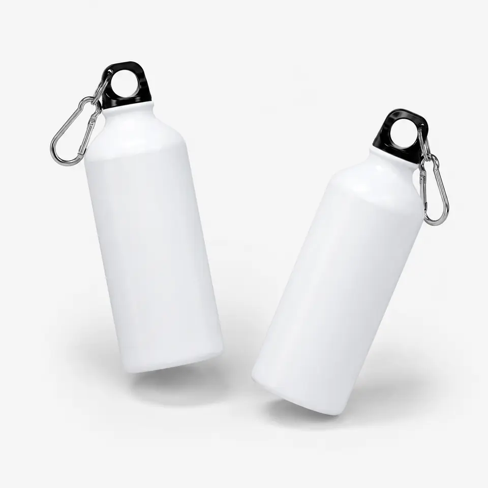 Botella Blanca Tapón con LLavero