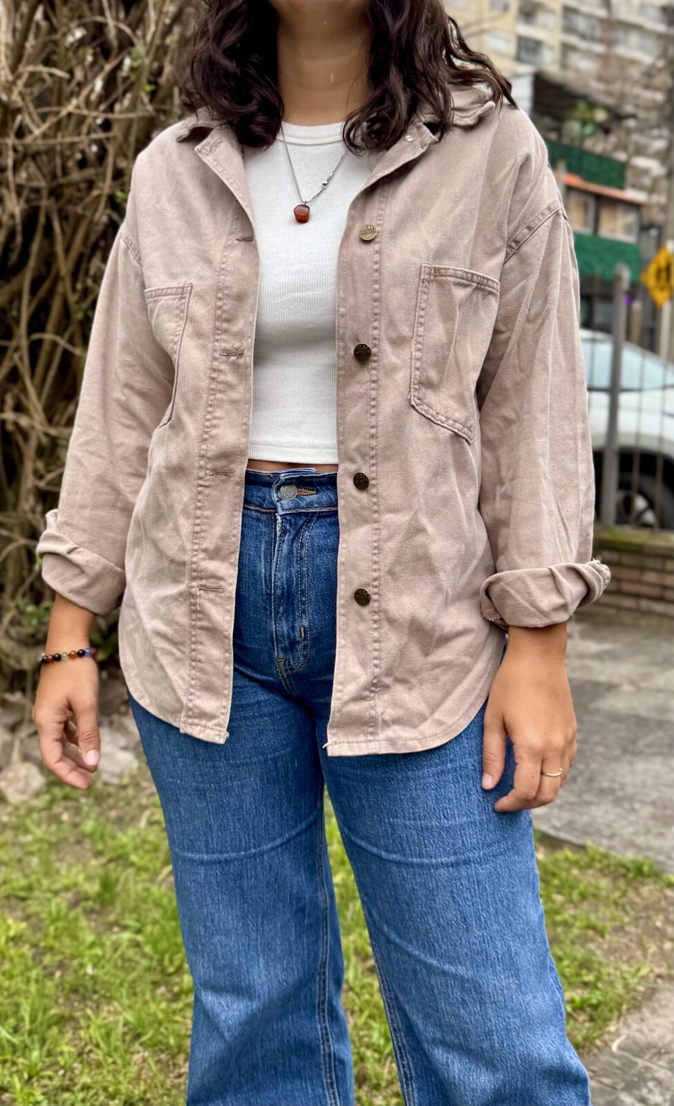 Sobre Camisa Denim Moca