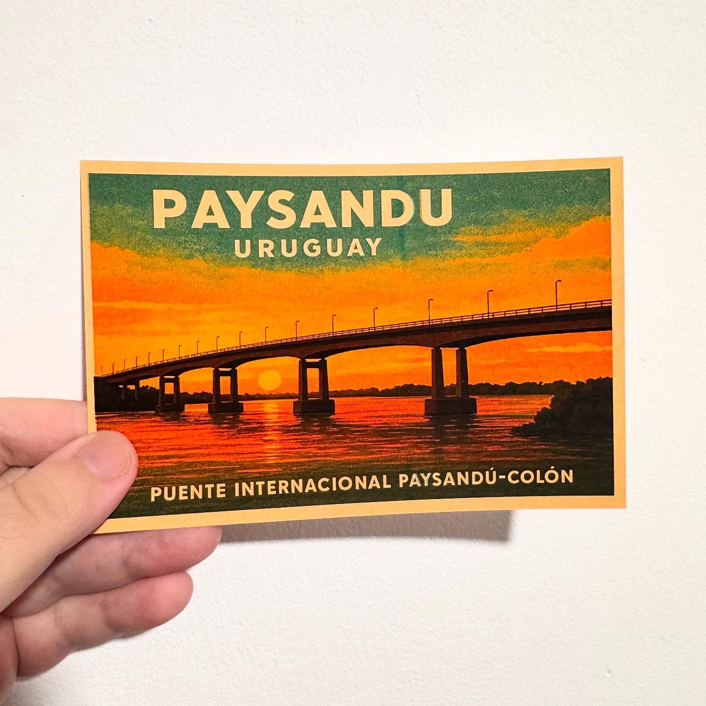 #PaysanduEnPostales: Puente Paysandú - Colón (Ilustración)