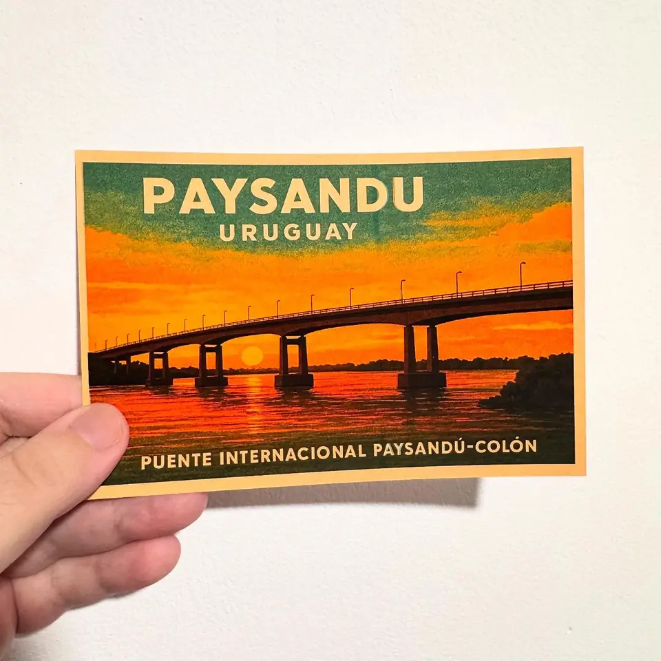 #PaysanduEnPostales: Puente Paysandú - Colón (Ilustración)