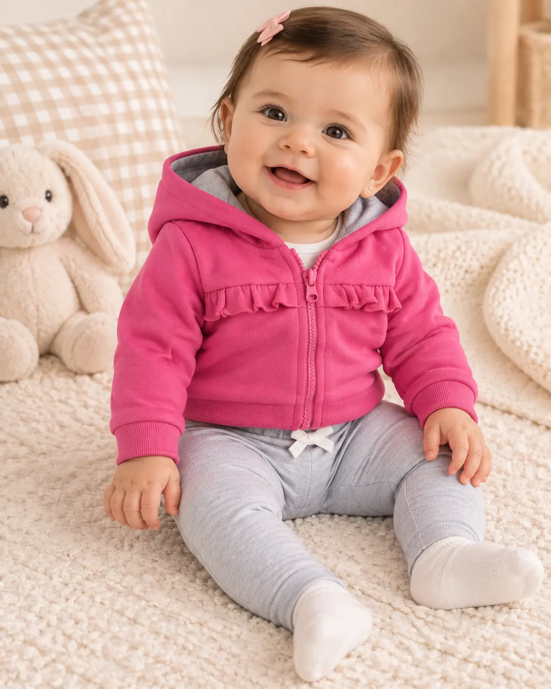 Conjunto Deportivo Rosa con Capucha - Talle 6M