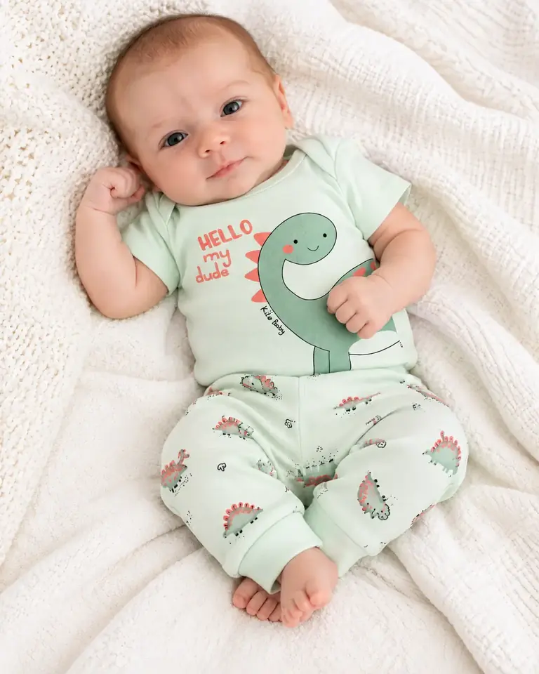 Set Bodys - Diseño Dinos - Talles RN y 3/6M