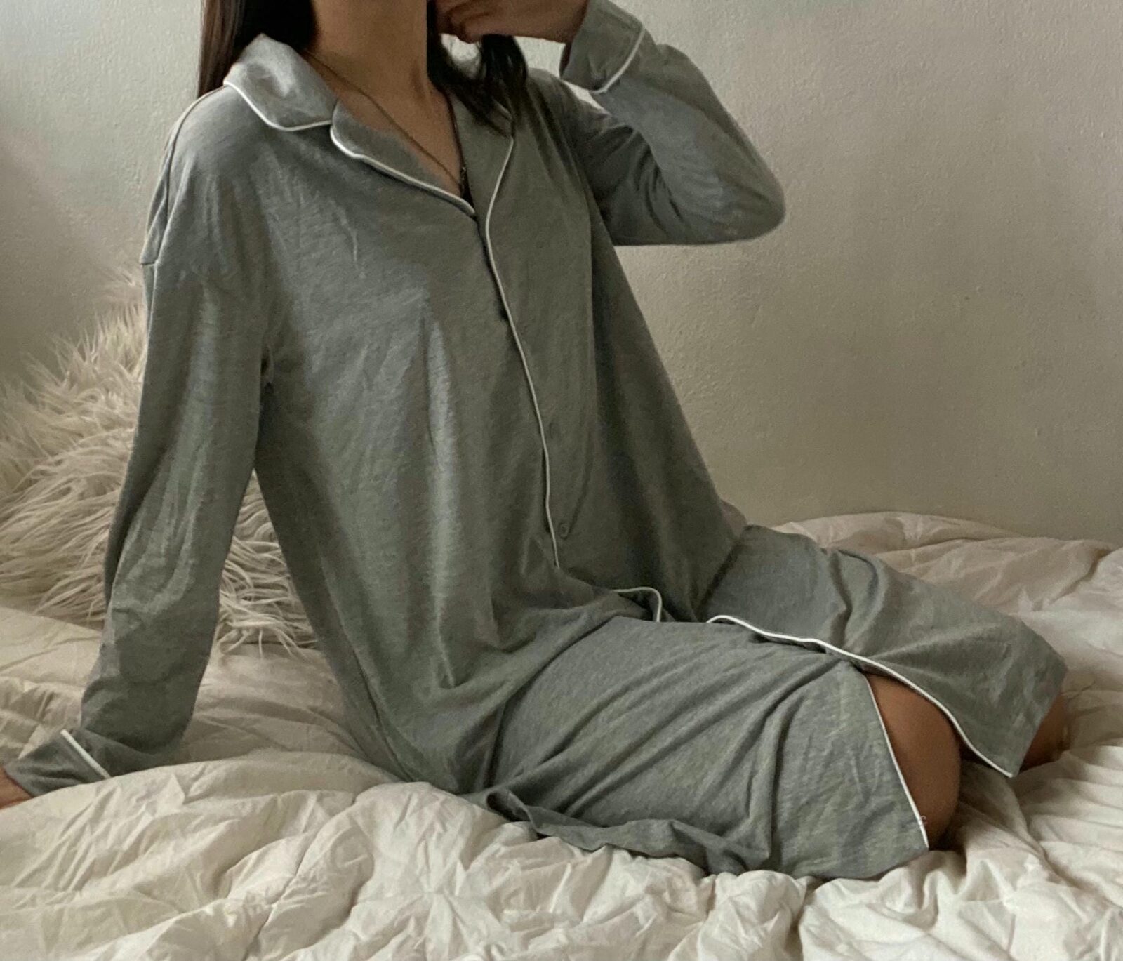 Bata gris pijama  SHEIN