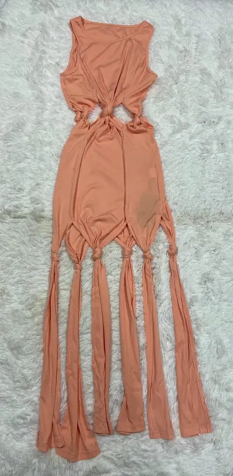 Vestido salmon nudos