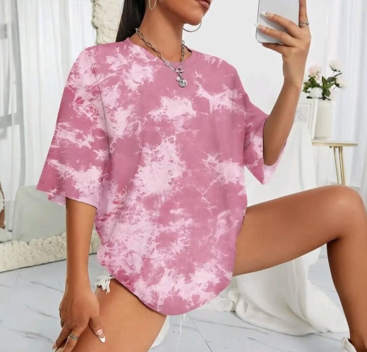 Remera rosa tie dye blanco