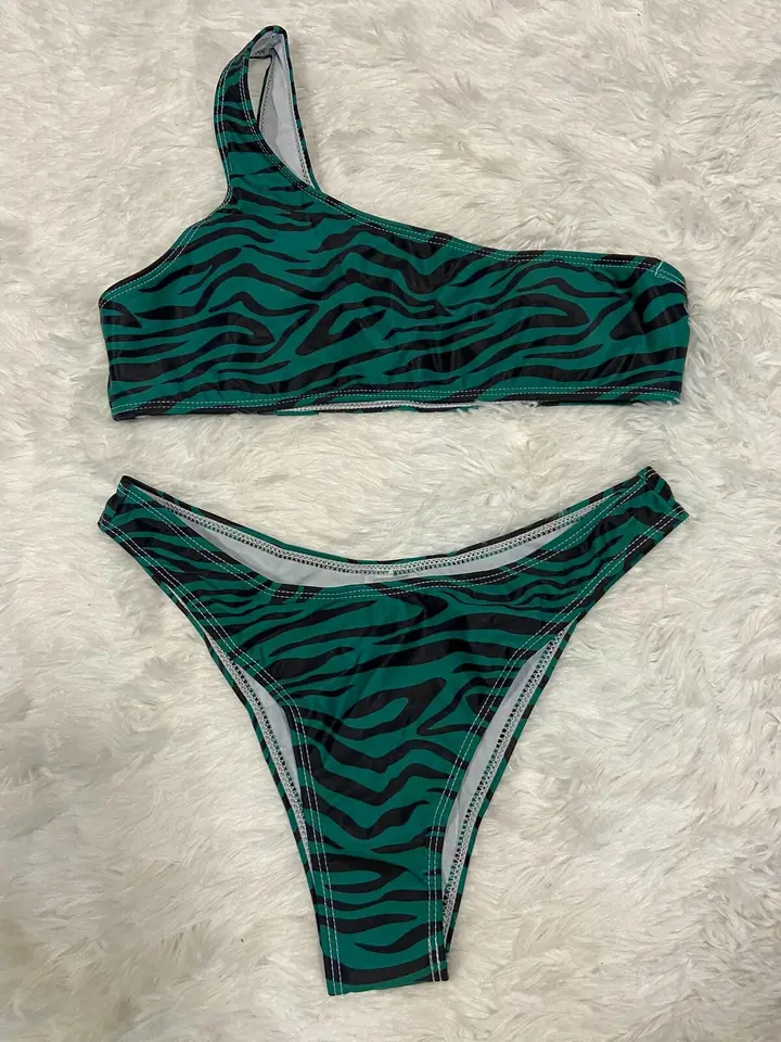 Bikini malla verde zebra