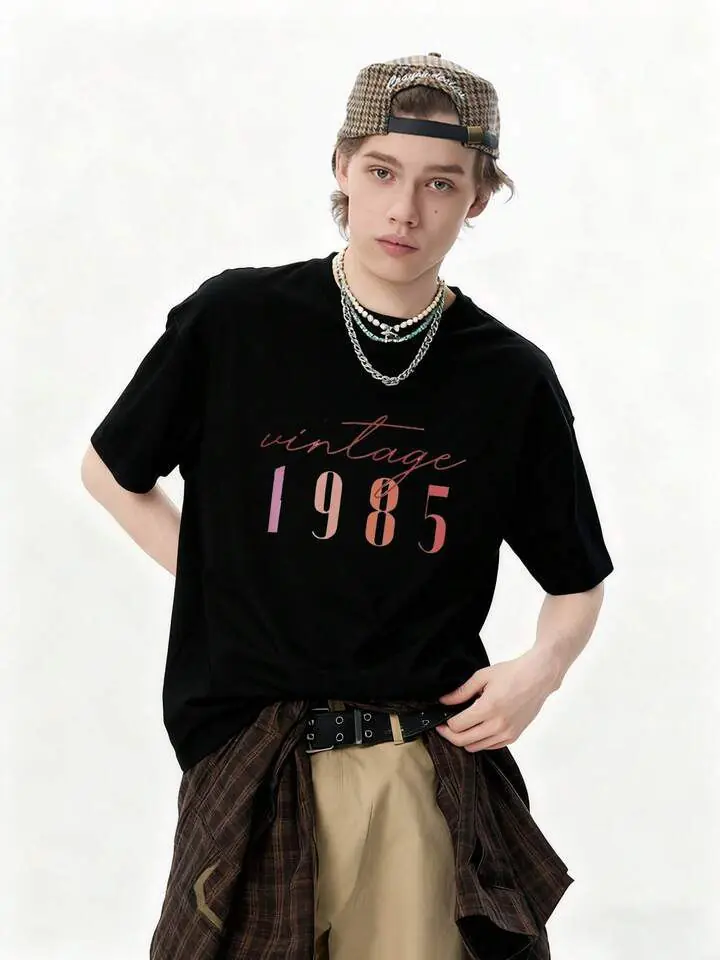 Remera negra vintage 1985