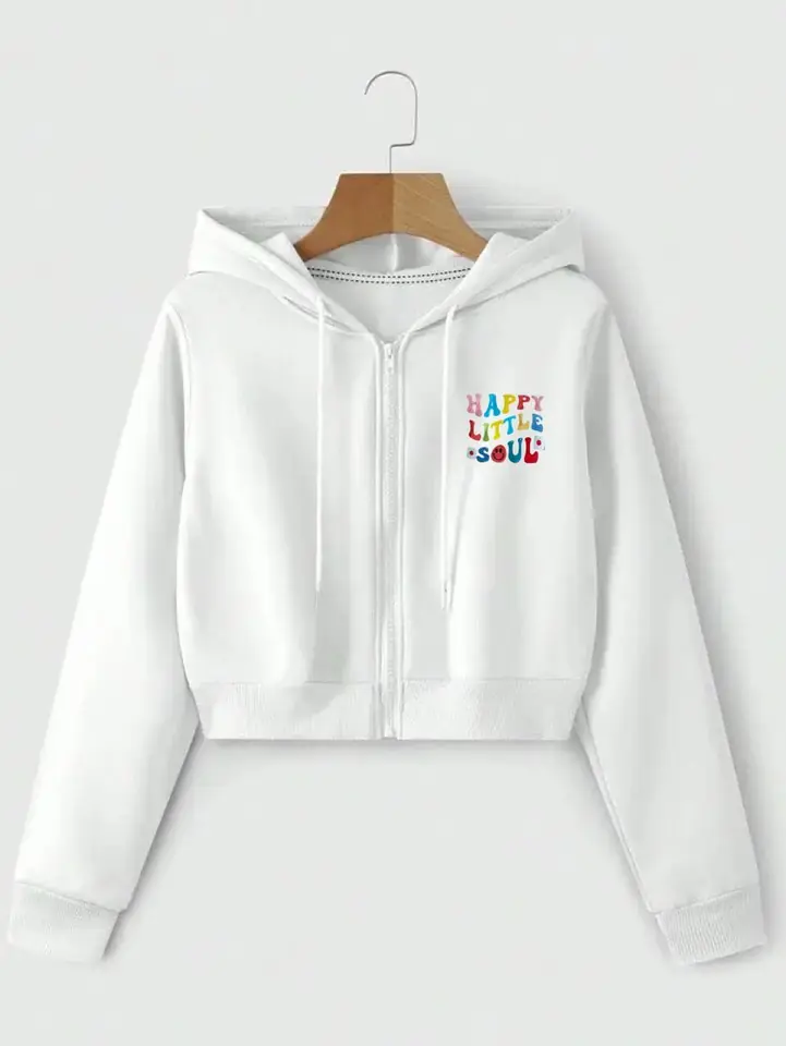 Campera crop top blanca happy little soul