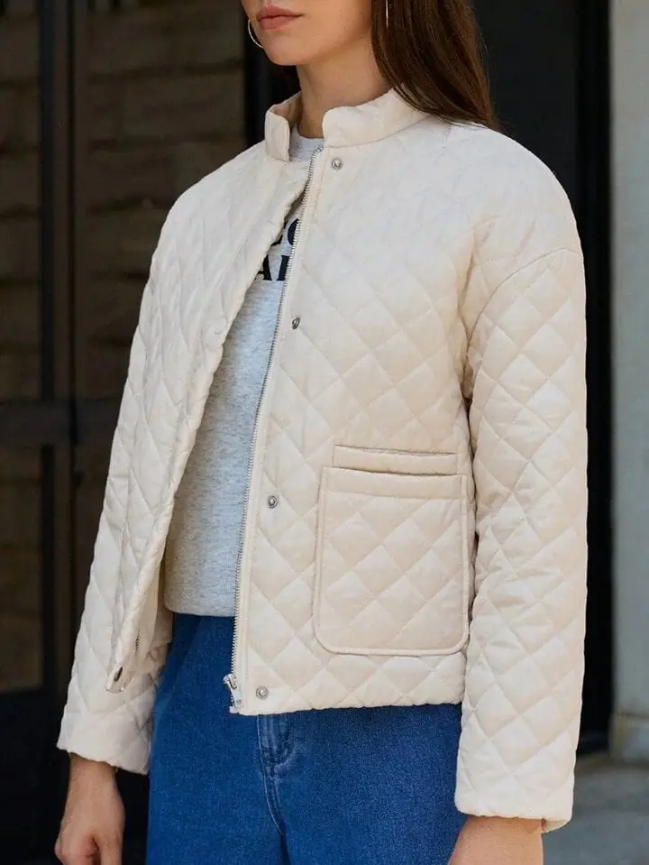 Campera inflada crema