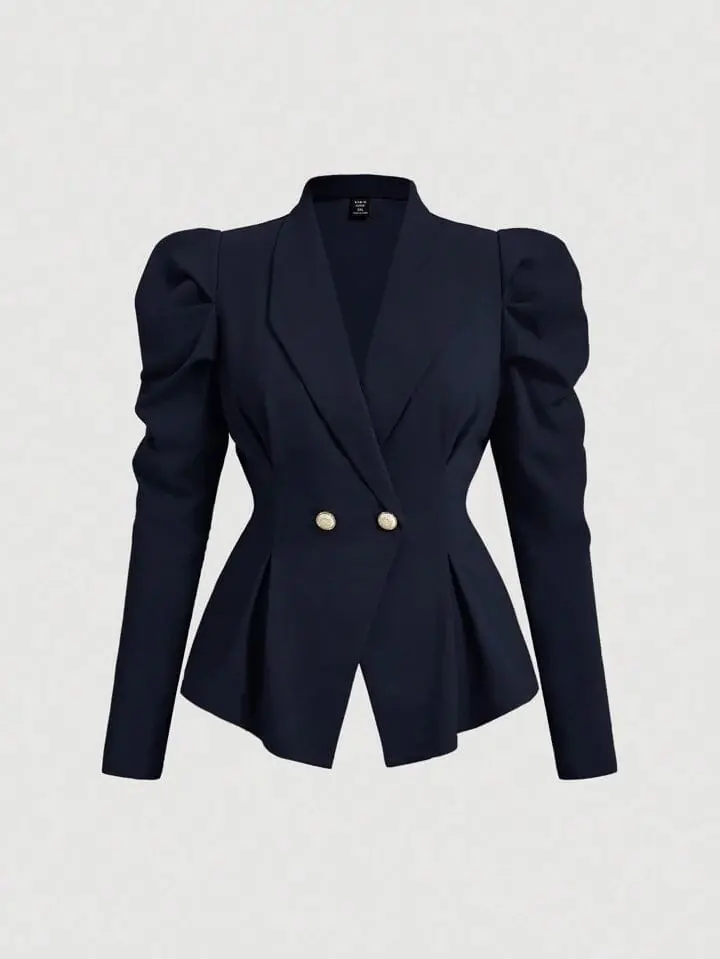 Blazer azul manga princesa botones dorados