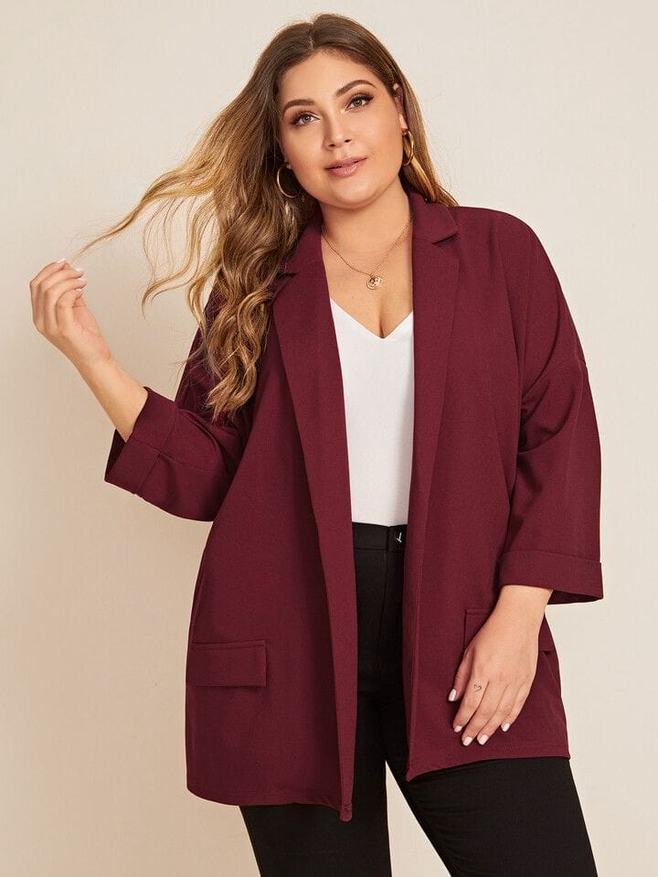Blazer bordo mangas tres cuartos