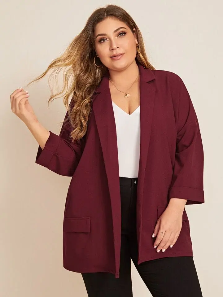 Blazer bordo mangas tres cuartos