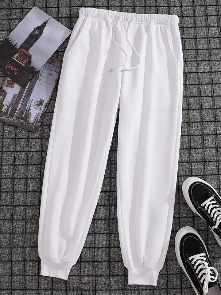 Pantalón jogger blanco sin felpa