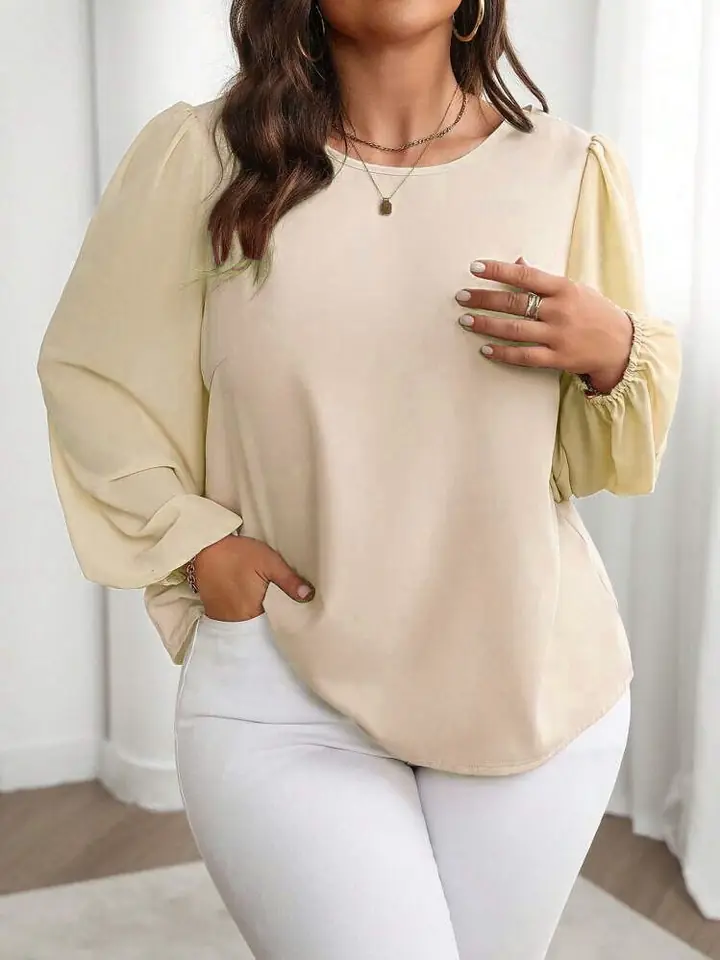 Blusa crema con puño