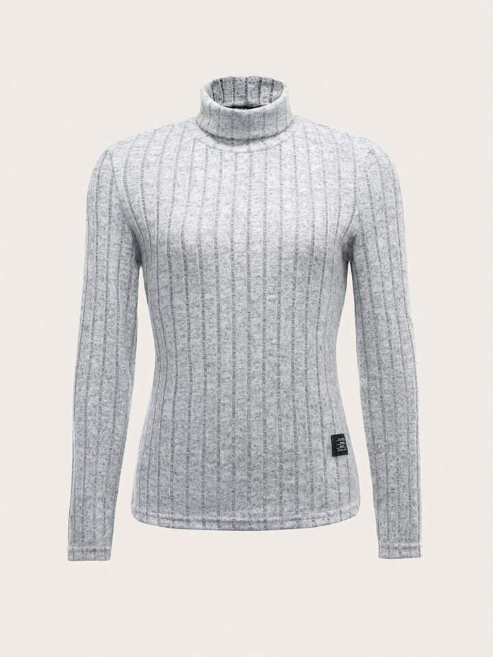 Polera gris canale con parche