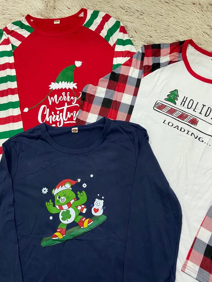 Pack 3 remeras de pijama navideñas SHEIN
