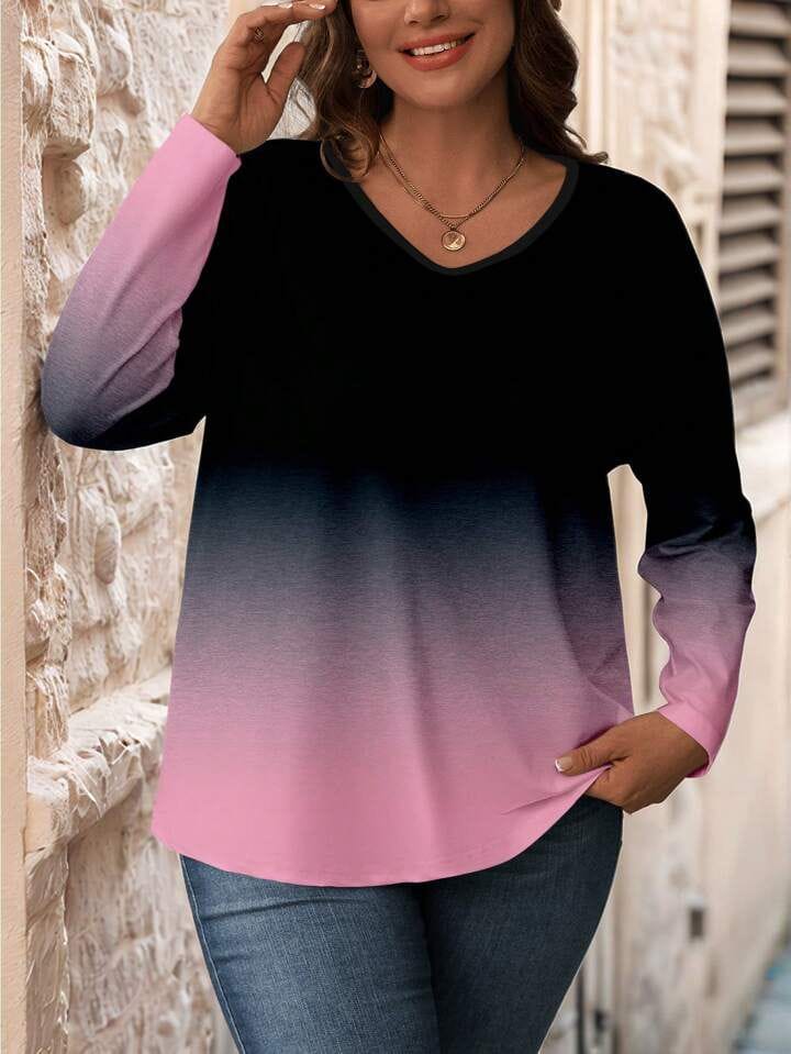 Remera degrade negro a rosa