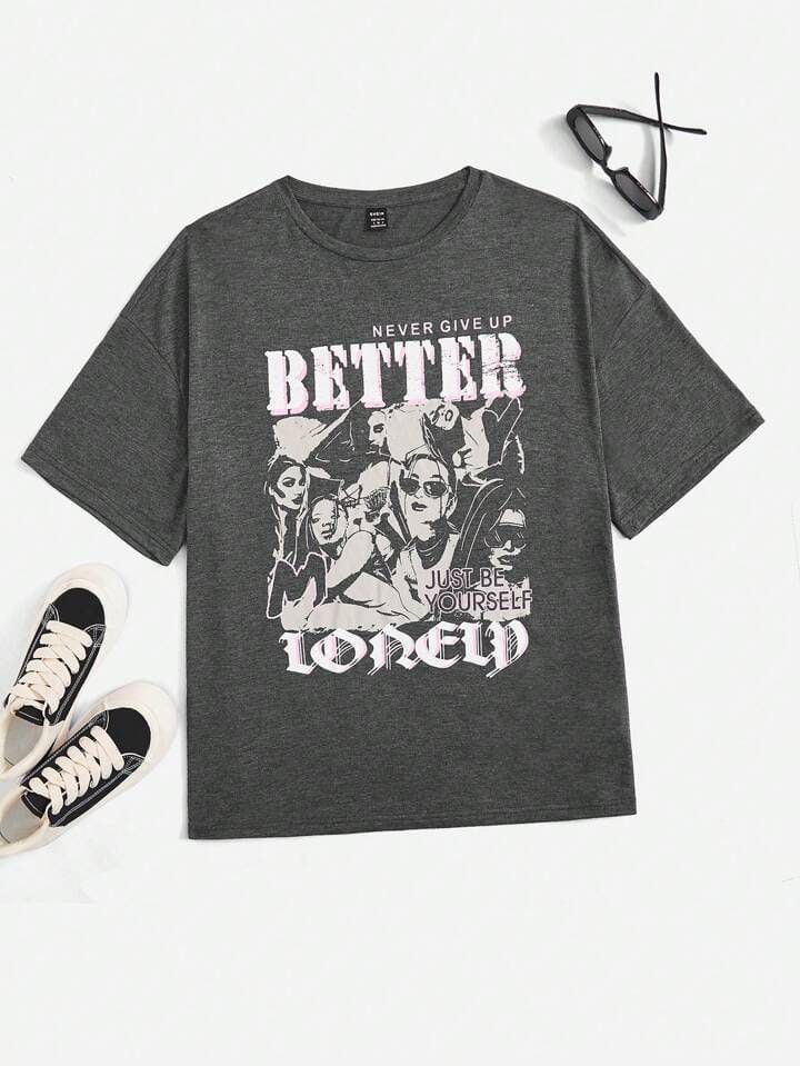 Remera gris better never give up