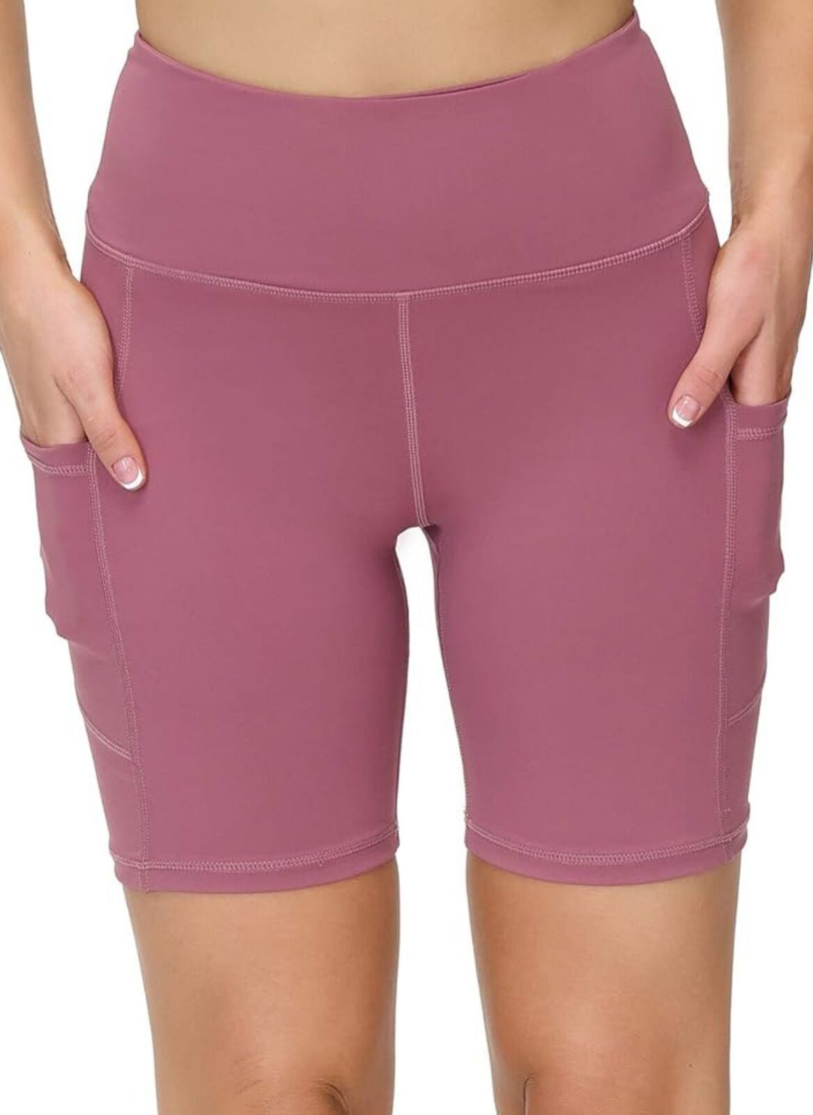 Biker rosa apagado con bolsillos