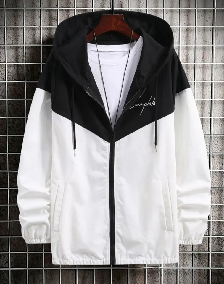 Campera fina blanca y negra