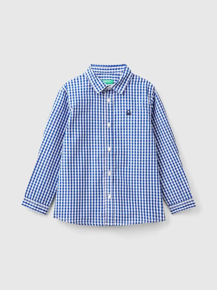 Camisa cuadros azules benetton