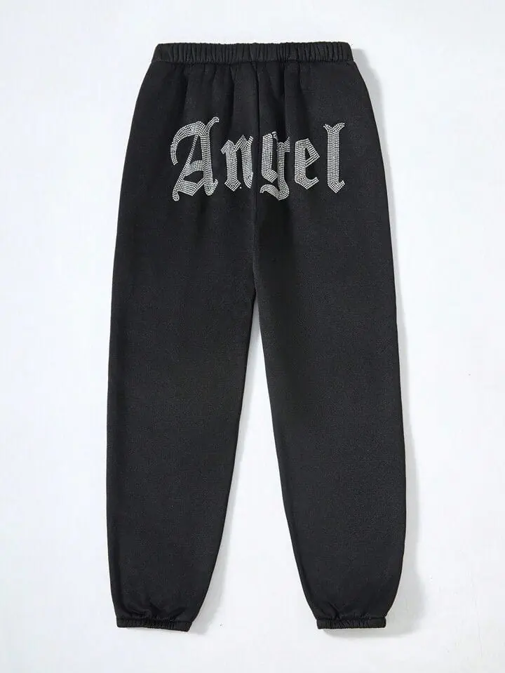 Pantalón negro angel brillos sin felpa