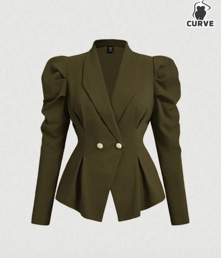 Blazer verde militar manga princesa