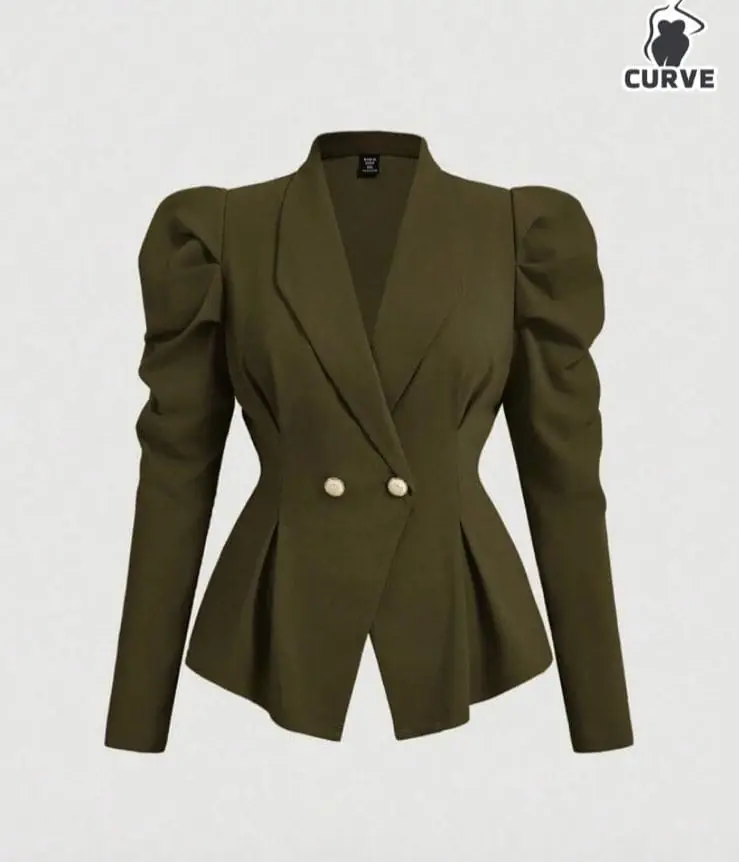 Blazer verde militar manga princesa