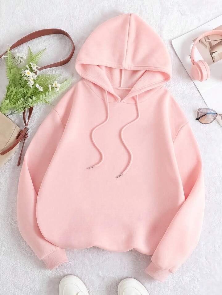 Canguro rosa pastel sin bolsillo Oversize
