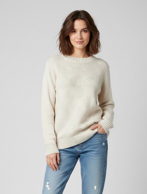 Buzo de punto beige claro