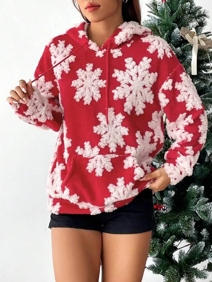 Canguro teddy rojo copos de nieve