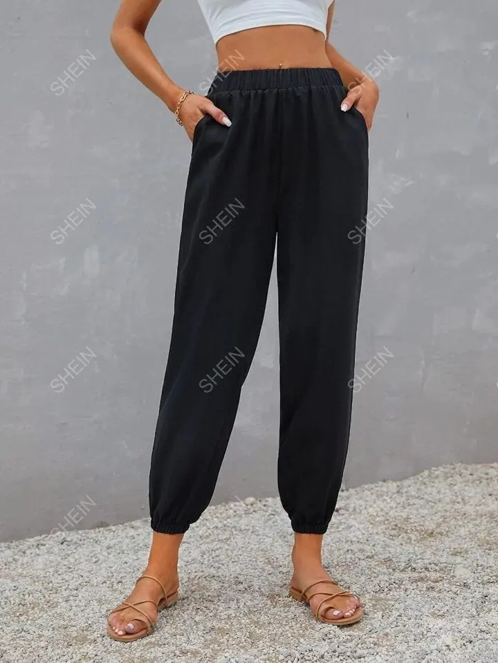 Jogger negro sin felpa fino