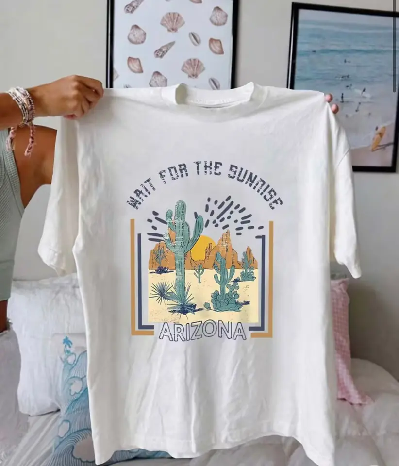 Remera blanca cactus arizona