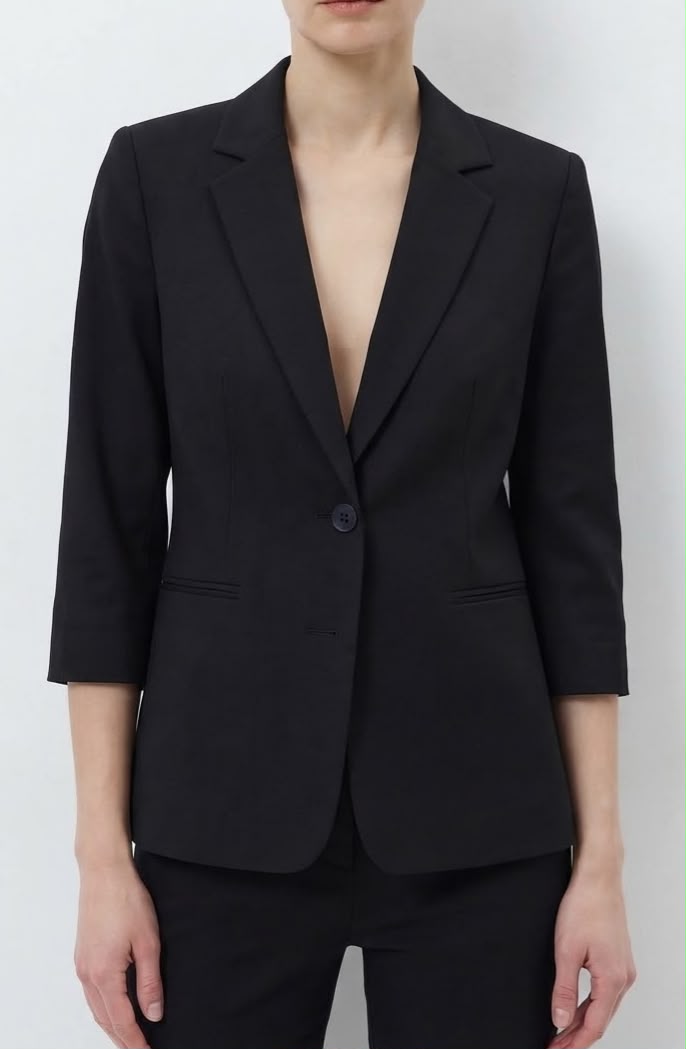 Blazer negro manga 3/4