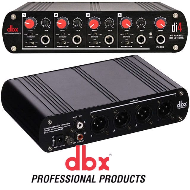 Caja directa de 4 canales activa con mezclador de línea DBX DI4