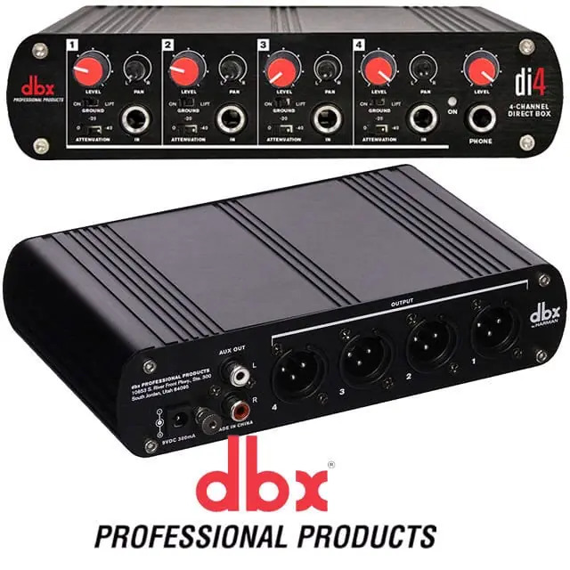 Caja directa de 4 canales activa con mezclador de línea DBX DI4