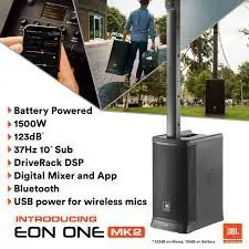 JBL EON ONE MK2 a bateria line array