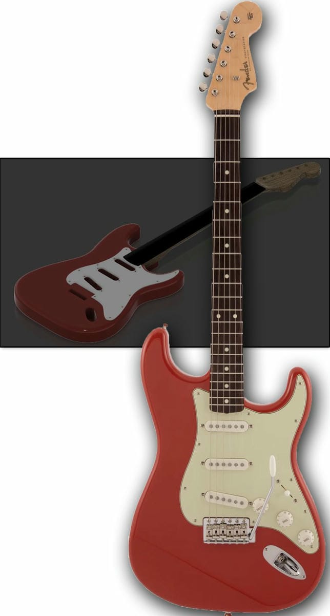 Style Fender stratocaster 60' guitar (STL)